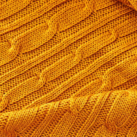 Karaca Home Bone Farbe Cable Knit Throw Öko-Tex Zertifiziert