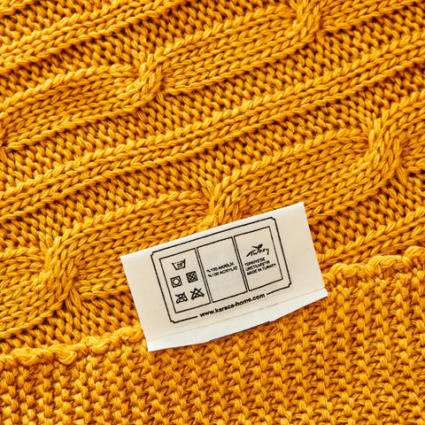 Karaca Home Bone Farbe Cable Knit Throw Öko-Tex Zertifiziert