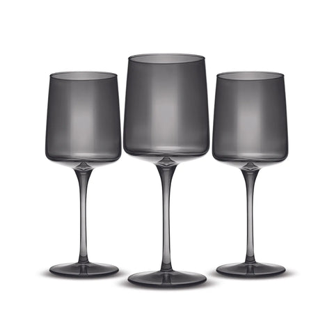 Karaca Anthracite Weinglas-Set, 3 T.