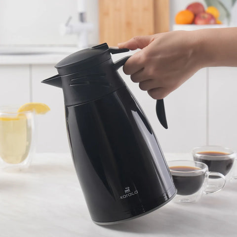Karaca Bella Auslaufsichere Thermoskanne 1 Liter Schwarz