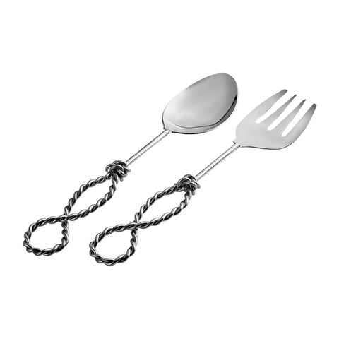 Karaca Rope Service Löffel und Gabelset, Silber