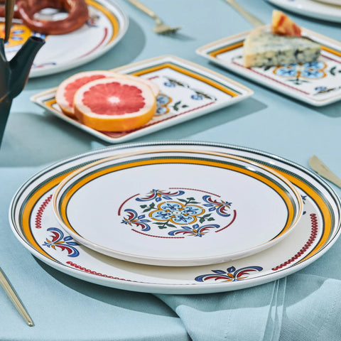 Karaca Positano 6 Personen Geschirrset, 18 Teilig, New Generation Bone