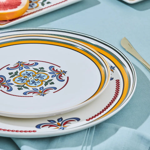 Karaca Positano 6 Personen Geschirrset, 18 Teilig, New Generation Bone