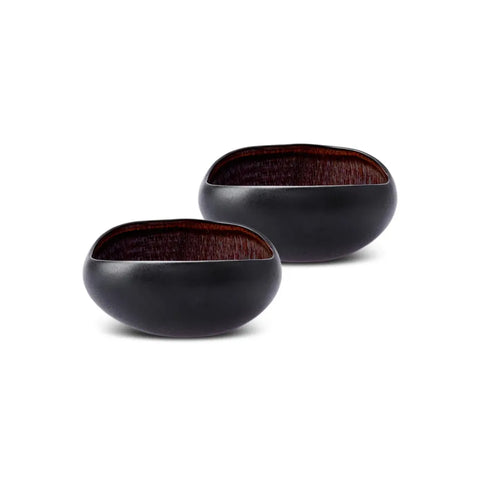 Karaca Galactic Reactive Glaze Bowl Set für 2 Personen, 2 Teilig, Schwarz