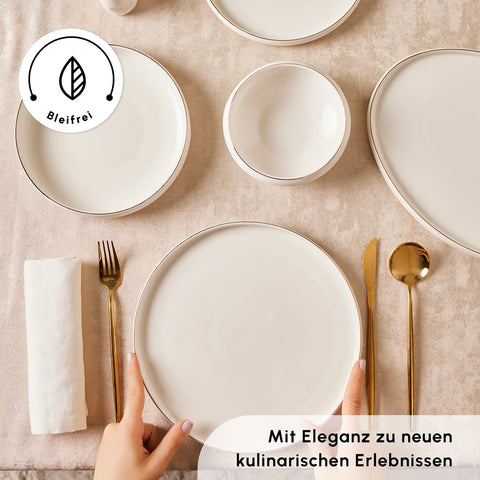 Karaca Red Carpet Collection Streamline New Saturn aus Porzellan, 12 Personen, 59-teilig